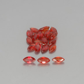 Gemas de zafiro naranja natural de 3,51 ct, marquesa, VS-SI