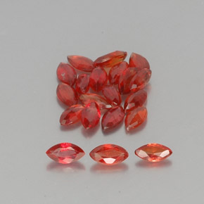 Gemas de zafiro naranja natural de 3,51 ct, marquesa, VS-SI
