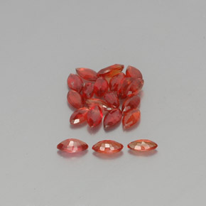 Gemas de zafiro naranja natural de 3,51 ct, marquesa, VS-SI