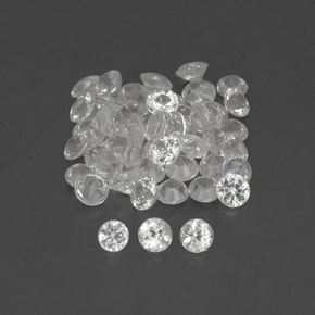 Gemas de zafiro blanco natural de  ct, corte redondo, VVS-VS