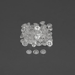 Gemas de zafiro blanco natural de  ct, corte redondo, VVS-VS