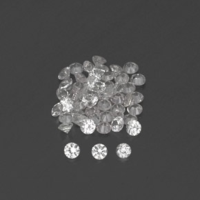 Gemas de zafiro blanco natural de  ct, corte redondo, VVS-VS