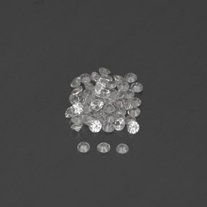 Gemas de zafiro blanco natural de  ct, corte redondo, VVS-VS