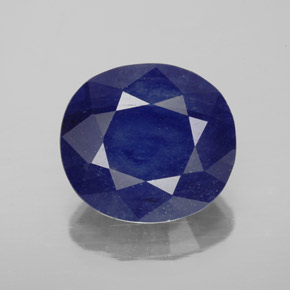 Zafiro azul natural de 7,29 ct, corte óvalo, SI