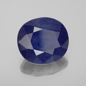 Zafiro azul natural de 7,29 ct, corte óvalo, SI