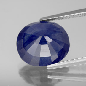 Zafiro azul natural de 7,29 ct, corte óvalo, SI