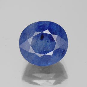 Zafiro azul natural de 5,46 ct, corte óvalo, SI