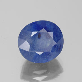 Zafiro azul natural de 5,46 ct, corte óvalo, SI