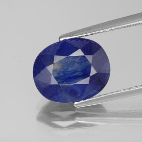 Zafiro azul natural de 4,40 ct, corte óvalo, SI