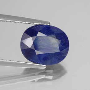 Zafiro azul natural de 4,40 ct, corte óvalo, SI
