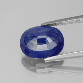 Zafiro azul natural de 4,40 ct, corte óvalo, SI