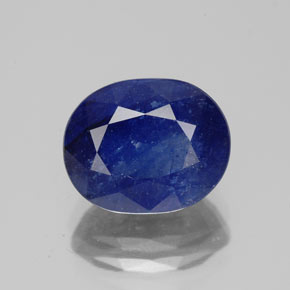 Zafiro azul natural de 4,46 ct, corte óvalo, SI