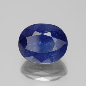 Zafiro azul natural de 4,46 ct, corte óvalo, SI