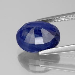 Zafiro azul natural de 4,46 ct, corte óvalo, SI