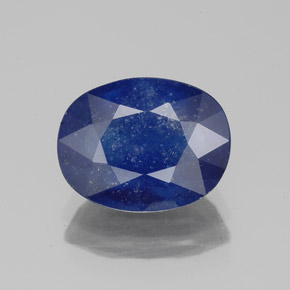Zafiro azul natural de 4,16 ct, corte óvalo, SI