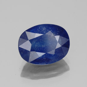 Zafiro azul natural de 4,16 ct, corte óvalo, SI