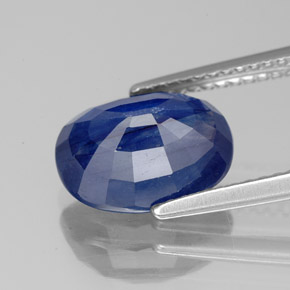 Zafiro azul natural de 4,16 ct, corte óvalo, SI
