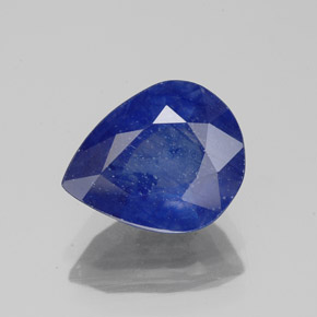 Zafiro azul natural de 3,54 ct, en forma de pera, SI