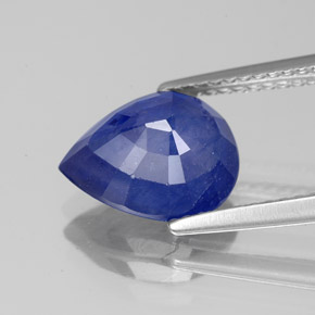Zafiro azul natural de 3,54 ct, en forma de pera, SI