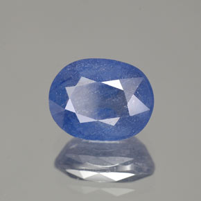 Zafiro azul natural de 2,93 ct, corte óvalo, SI-I1
