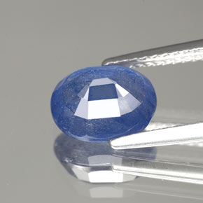 Zafiro azul natural de 2,93 ct, corte óvalo, SI-I1