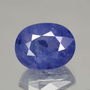 Zafiro azul natural de 8,36 ct, corte óvalo, SI