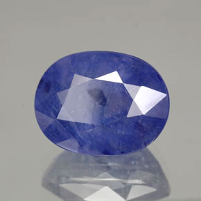 Zafiro azul natural de 8,36 ct, corte óvalo, SI