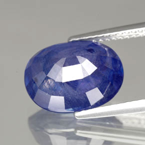 Zafiro azul natural de 8,36 ct, corte óvalo, SI