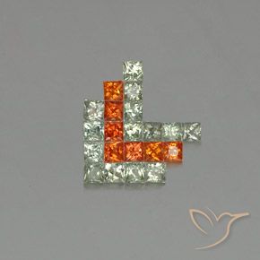 Gemas de Zafiro Multicolor natural de 2.74 ct, Cuadrado, VVS-VS