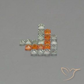 Gemas de Zafiro Multicolor natural de 2.74 ct, Cuadrado, VVS-VS