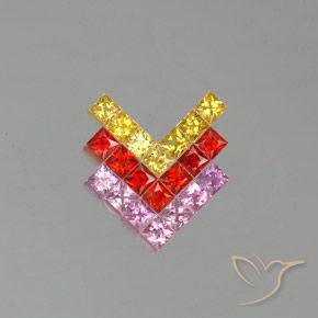2.72ctw Natural Multicolor Zafiro, Cuadrado, VVS-VS