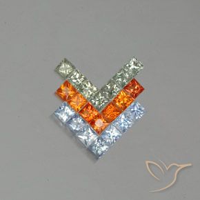 2.90ctw Natural Multicolor Zafiro, Cuadrado, VVS-VS