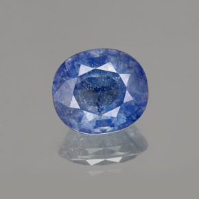 Zafiro azul natural de 5,36 ct, corte óvalo, SI