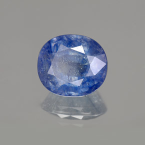Zafiro azul natural de 5,36 ct, corte óvalo, SI