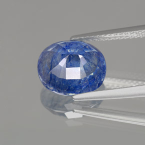 Zafiro azul natural de 5,36 ct, corte óvalo, SI