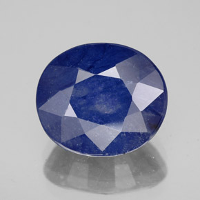 Zafiro azul natural de 7,03 ct, corte óvalo, SI