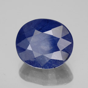Zafiro azul natural de 7,03 ct, corte óvalo, SI