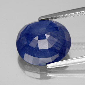 Zafiro azul natural de 7,03 ct, corte óvalo, SI