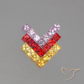 3.05ctw Natural Multicolor Zafiro, Cuadrado, VVS-VS
