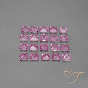 Gemas de Zafiro Rosado intenso natural de 3.48 ct, Cuadrado, VVS-VS
