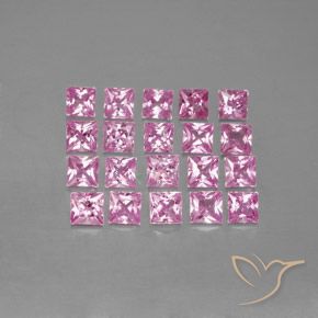 Gemas de zafiro rosa natural de 3,45 ct, cuadrado, VVS-VS