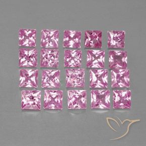 Gemas de zafiro rosa natural de 3,45 ct, cuadrado, VVS-VS