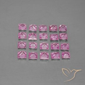 Gemas de zafiro rosa natural de 3,45 ct, cuadrado, VVS-VS