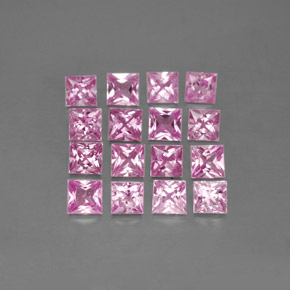 Gemas de zafiro rosa natural de 3,76 ct, cuadrado, VVS-VS