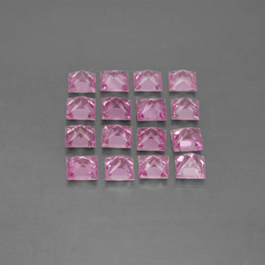 Gemas de zafiro rosa natural de 3,76 ct, cuadrado, VVS-VS