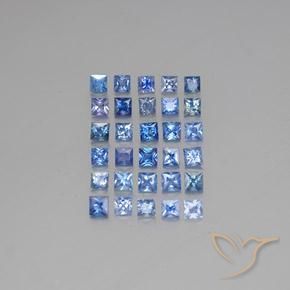 Gemas de zafiro azul natural de 5,85 ct, cuadrado, VVS-VS