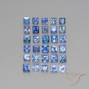 Gemas de zafiro azul natural de 5,85 ct, cuadrado, VVS-VS