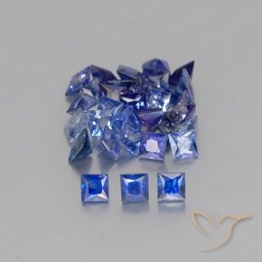 Gemas de zafiro azul natural de 4,36 ct, cuadrado, VVS-VS