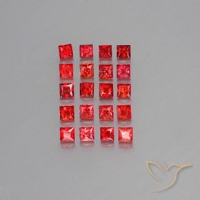 Gemas de zafiro naranja natural de 2,67 ct, cuadrado, VVS-VS