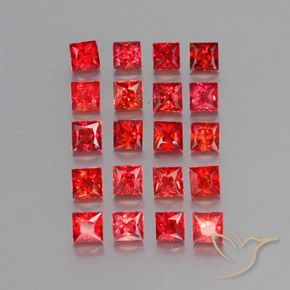 Gemas de zafiro naranja natural de 2,67 ct, cuadrado, VVS-VS